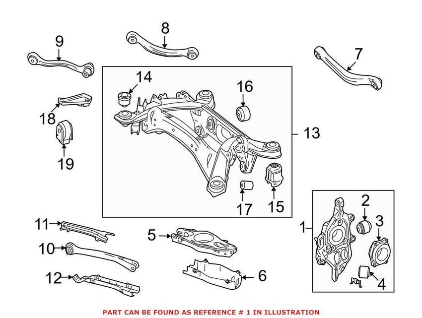 Mercedes Suspension Knuckle - Rear Driver Left 2043500341